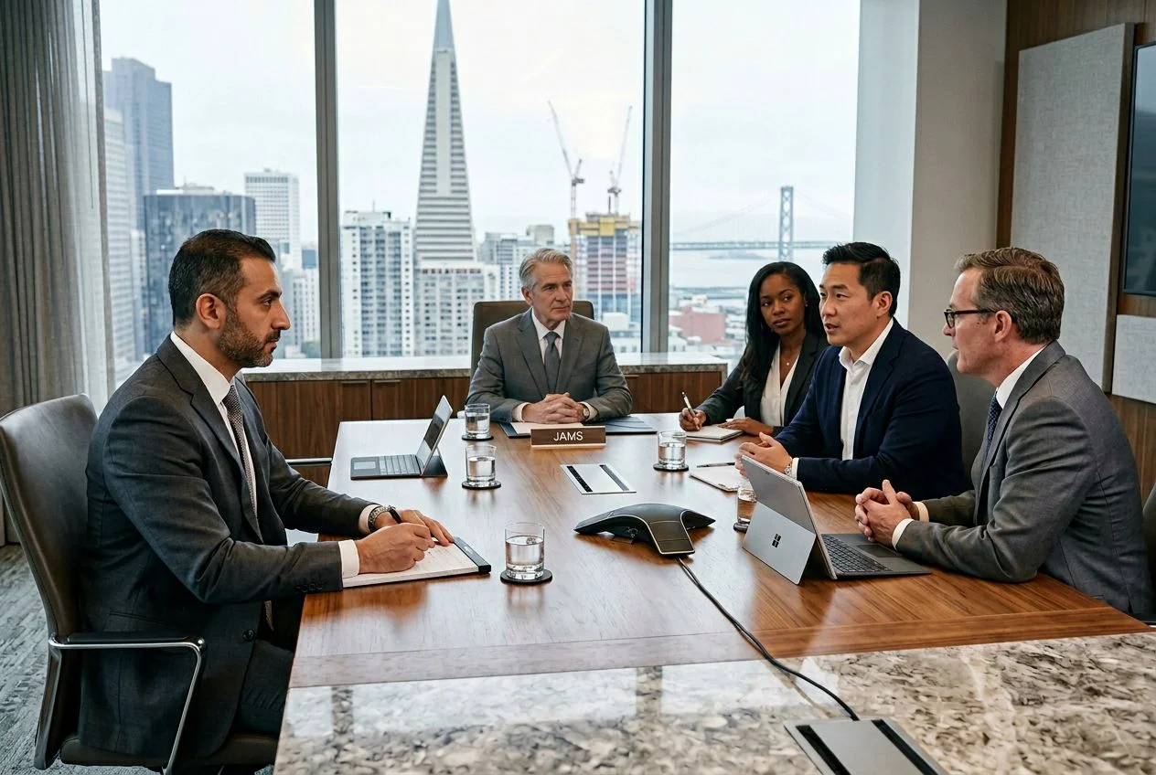 Certified legal interpreter for tech company arbitration and commercial mediation at San Francisco Financial District JAMS and AAA facilities