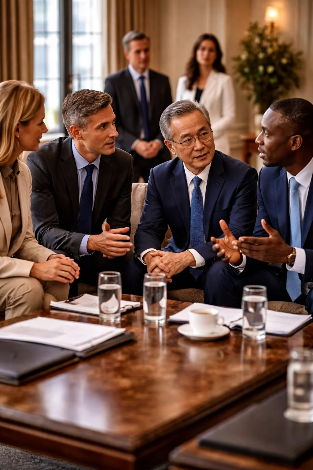 Interpreter embedded with an international delegation supporting diplomatic and business engagements